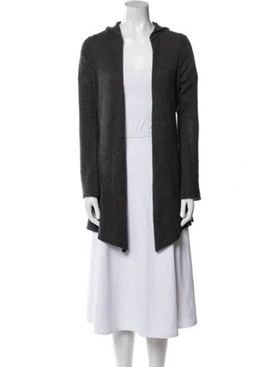 Pre-owned Minnie Rose Cashmere Open Front Sweater In Black