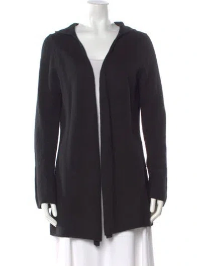 Pre-owned Minnie Rose Cashmere Open Front Sweater In Black