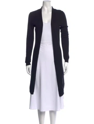 Pre-owned Minnie Rose Cashmere Open Front Sweater In Black