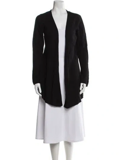 Pre-owned Minnie Rose Cashmere Open Front Sweater In Black