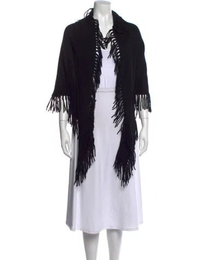Pre-owned Minnie Rose Cashmere Open Front Sweater In Black