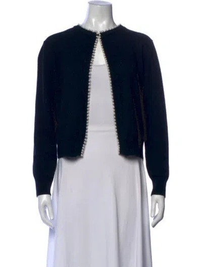 Pre-owned Minnie Rose Cashmere Open Front Sweater In Black