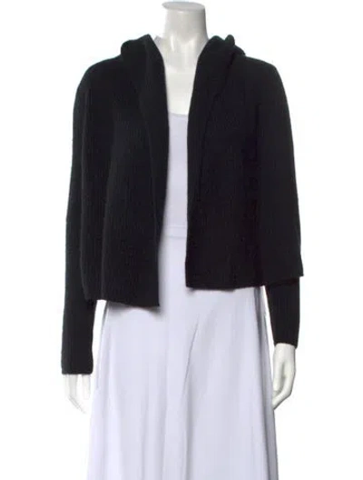Pre-owned Minnie Rose Cashmere Open Front Sweater In Black