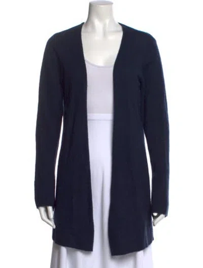 Pre-owned Minnie Rose Cashmere Open Front Sweater In Blue