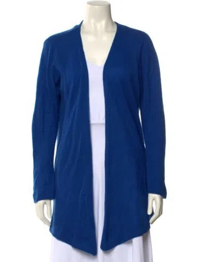 Pre-owned Minnie Rose Cashmere Open Front Sweater In Blue