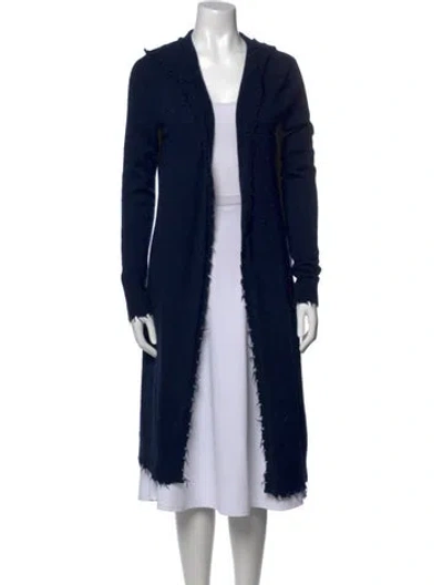 Pre-owned Minnie Rose Cashmere Open Front Sweater In Blue
