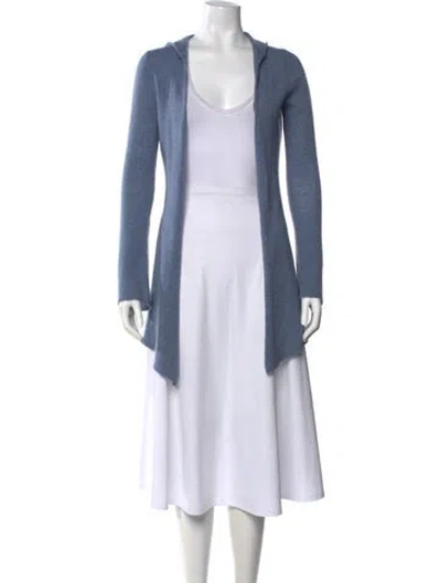 Pre-owned Minnie Rose Cashmere Open Front Sweater In Blue