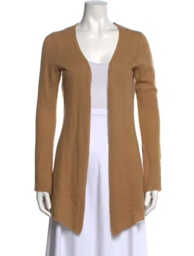 Pre-owned Minnie Rose Cashmere Open Front Sweater In Brown