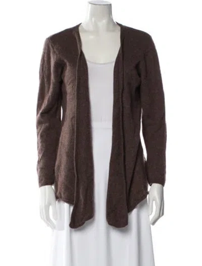 Pre-owned Minnie Rose Cashmere Open Front Sweater In Brown