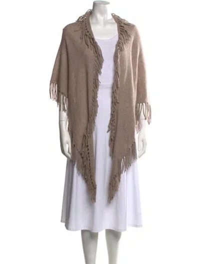 Pre-owned Minnie Rose Cashmere Open Front Sweater In Brown
