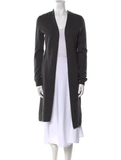 Pre-owned Minnie Rose Cashmere Open Front Sweater In Gray