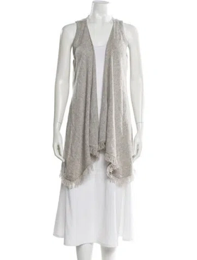 Pre-owned Minnie Rose Cashmere Open Front Sweater In Gray