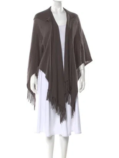 Pre-owned Minnie Rose Cashmere Open Front Sweater In Gray