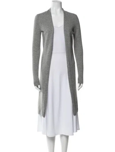 Pre-owned Minnie Rose Cashmere Open Front Sweater In Gray