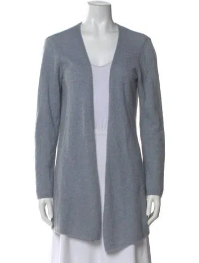 Pre-owned Minnie Rose Cashmere Open Front Sweater In Gray