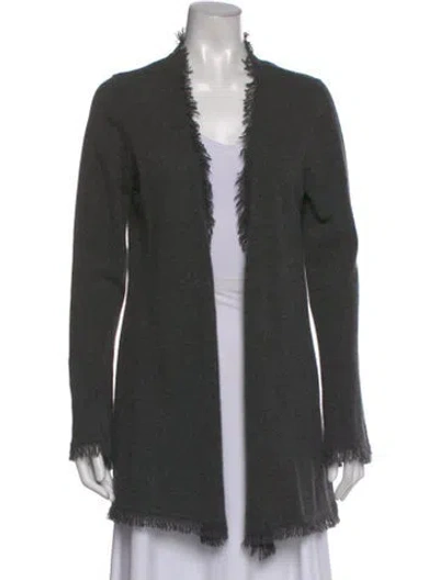 Pre-owned Minnie Rose Cashmere Open Front Sweater In Gray