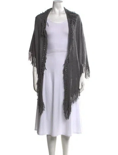 Pre-owned Minnie Rose Cashmere Open Front Sweater In Grey