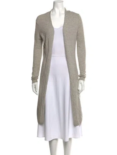 Pre-owned Minnie Rose Cashmere Open Front Sweater In Grey