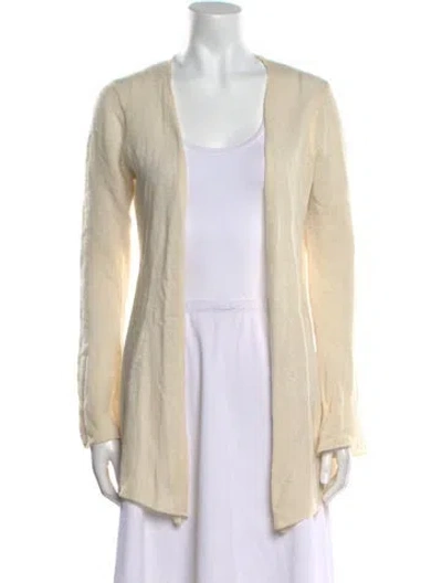 Pre-owned Minnie Rose Cashmere Open Front Sweater In Neutral