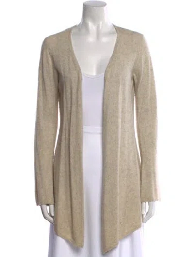 Pre-owned Minnie Rose Cashmere Open Front Sweater In Neutral