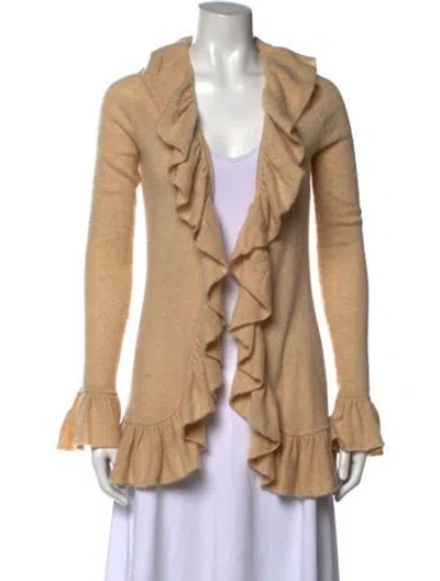 Pre-owned Minnie Rose Cashmere Open Front Sweater In Neutrals