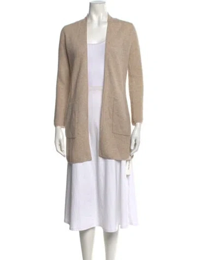Pre-owned Minnie Rose Cashmere Open Front Sweater In Neutrals