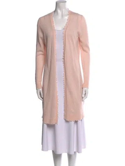 Pre-owned Minnie Rose Cashmere Open Front Sweater In Pink