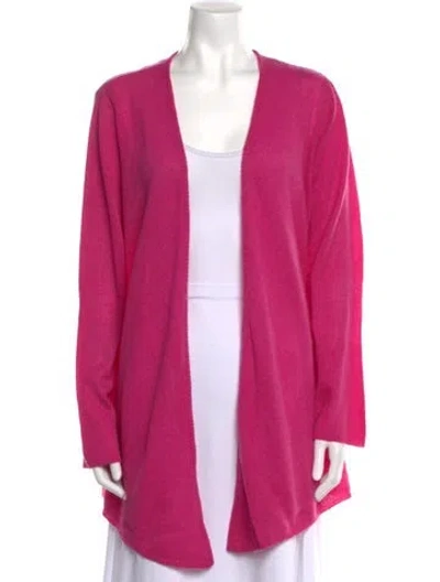 Pre-owned Minnie Rose Cashmere Open Front Sweater In Pink