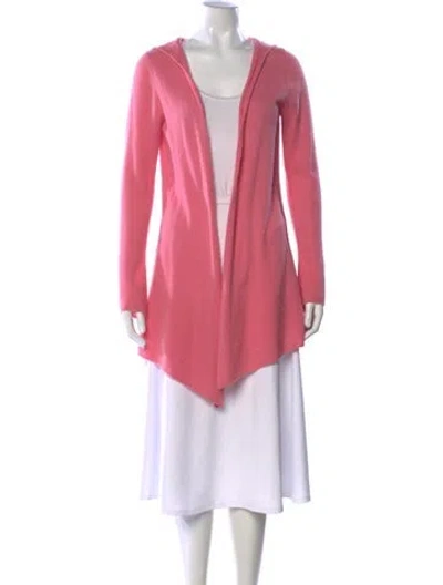 Pre-owned Minnie Rose Cashmere Open Front Sweater In Pink