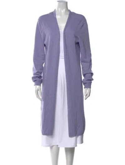 Pre-owned Minnie Rose Cashmere Open Front Sweater In Purple