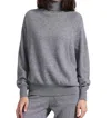 Minnie Rose Cashmere Oversized Turtleneck In Grey Shadow In Multi