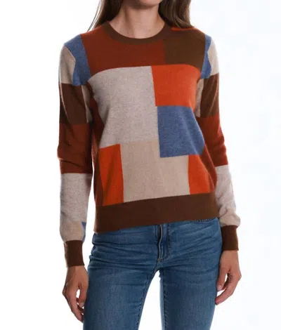 Minnie Rose Cashmere Patchwork Crewneck Pullover In Multi Combo