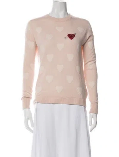 Pre-owned Minnie Rose Cashmere Patterned Sweater In Pink