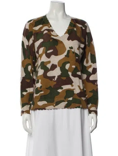 Pre-owned Minnie Rose Cashmere Printed Sweater In Multi