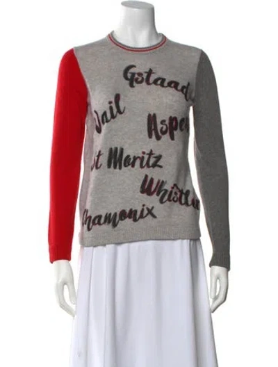 Pre-owned Minnie Rose Cashmere Printed Sweater In Multi