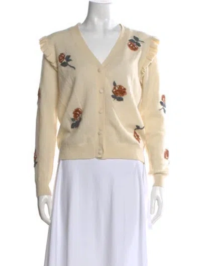 Pre-owned Minnie Rose Cashmere Printed Sweater In Neutral