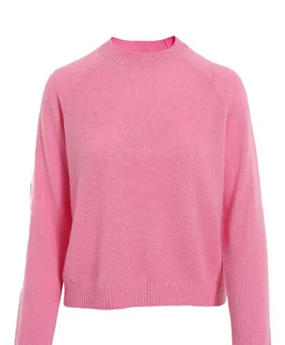 Minnie Rose Cashmere Raglan Crew Neck Sweater In Pink