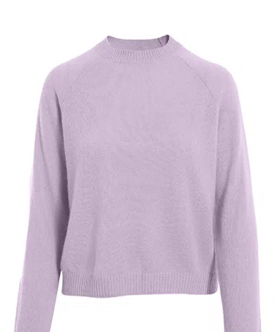Minnie Rose Cashmere Raglan Crew Neck Sweater In Purple