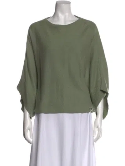 Pre-owned Minnie Rose Cashmere Scoop Neck Sweater In Green