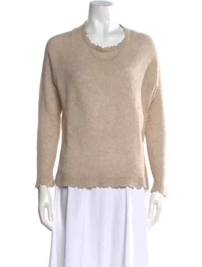Pre-owned Minnie Rose Cashmere Scoop Neck Sweater In Neutral
