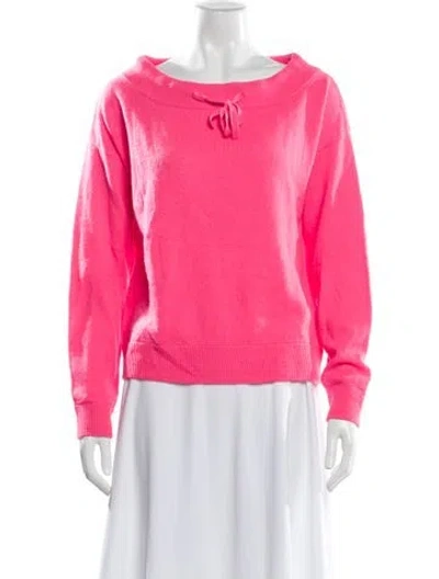 Pre-owned Minnie Rose Cashmere Scoop Neck Sweater In Pink