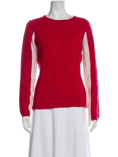 Pre-owned Minnie Rose Cashmere Scoop Neck Sweater In Red