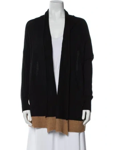 Pre-owned Minnie Rose Cashmere Striped Sweater In Black