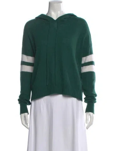 Pre-owned Minnie Rose Cashmere Striped Sweater In Green