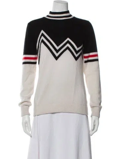 Pre-owned Minnie Rose Cashmere Striped Sweater In Neutral