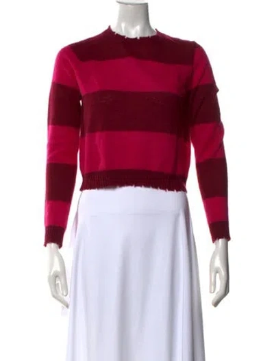 Pre-owned Minnie Rose Cashmere Striped Sweater In Pink
