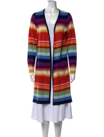 Pre-owned Minnie Rose Cashmere Striped Sweater W/ Tags In Multi