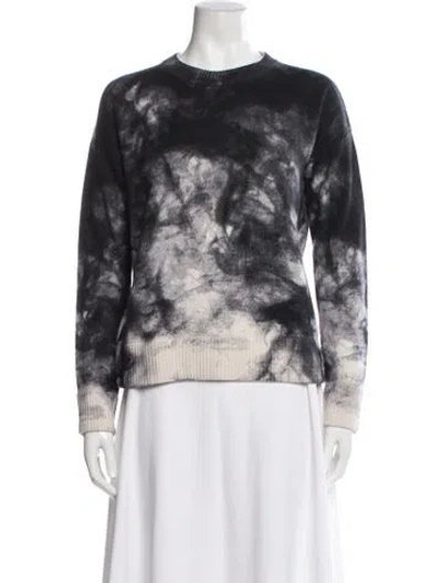 Pre-owned Minnie Rose Cashmere Tie-dye Print Sweater In Gray