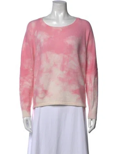 Pre-owned Minnie Rose Cashmere Tie-dye Print Sweater In Pink