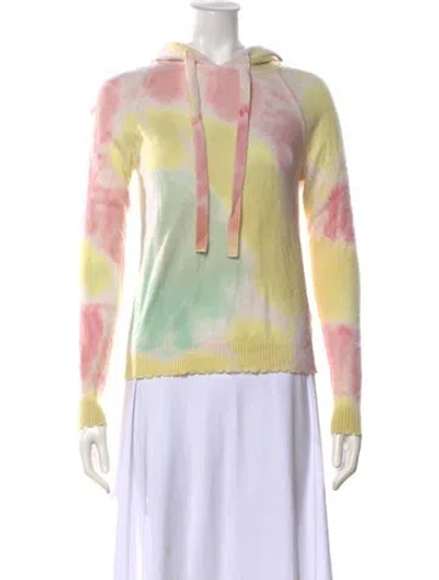 Pre-owned Minnie Rose Cashmere Tie-dye Print Sweater In Pink/yellow